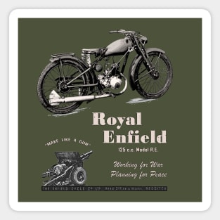 Royal Enfield WD/RE Retro Vintage Motorcycle WW2 Magnet